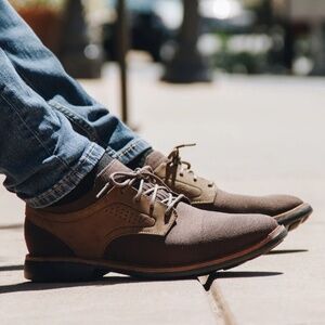Mark Nason Los Angeles Clubman Westside Oxfords Brown Mesh/Leather Size 10.5